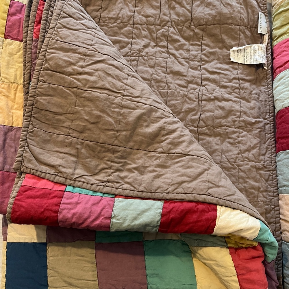 Garnet Hill Multicolor Patchwork Quilts Twin - 2 available - Picture 4 of 6